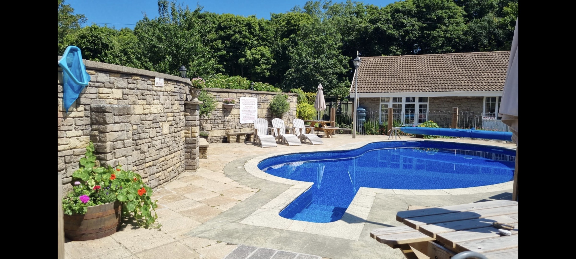 Heated outdoor swimming pool at Granite Henge